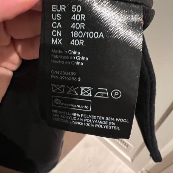 H&M Dark Blue Pea Coat for Men - Picture 3 of 3